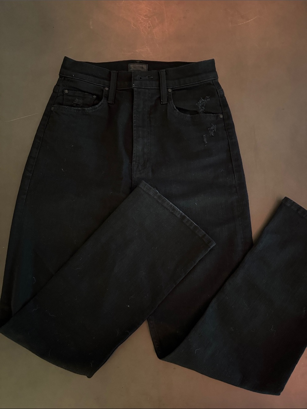 MOTHER Women's Black Straight Jeans